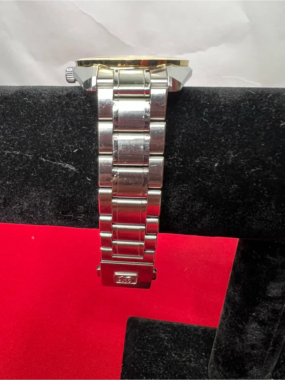 Grand Seiko Two Tone Stainless Steel Watch Silver Dial SBGV238 Caliber 9F82